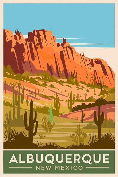 Albuquerque, New Mexico Vintage Travel Poster