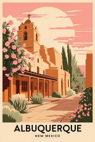 Albuquerque, New Mexico Vintage Travel Poster