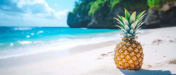 Ananas am Strand – Sommerliche Idylle