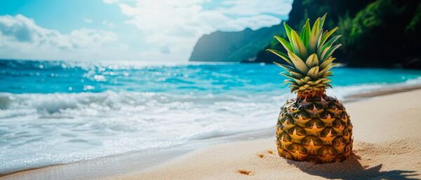 Ananas am Strand – Sommerliche Idylle