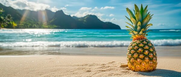 Ananas am Strand – Tropisches Paradies