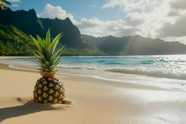 Ananas am Strand – Tropisches Paradies