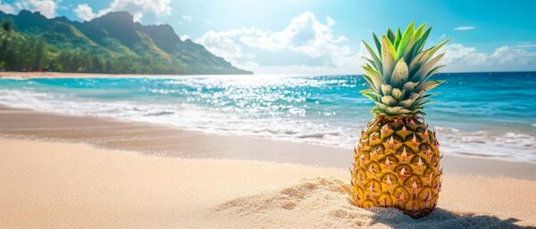 Ananas am Strand – Tropisches Paradies