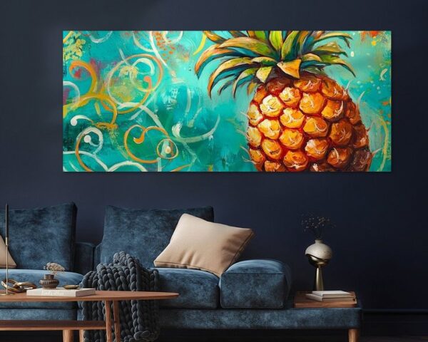 Ananas in lebendigen Farben – Kunstvoll und frisch