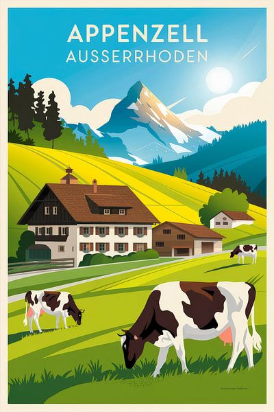 Appenzell Ausserrhoden Vintage Travel Poster