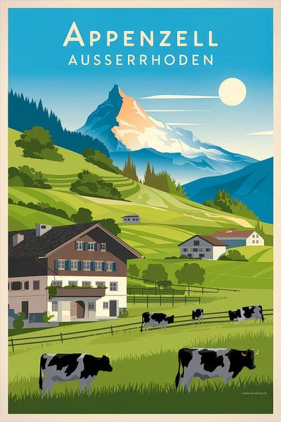 Appenzell Ausserrhoden Vintage Travel Poster