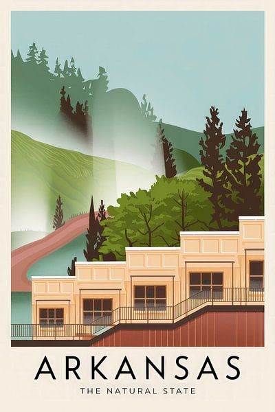 Arkansas Vintage Travel Poster