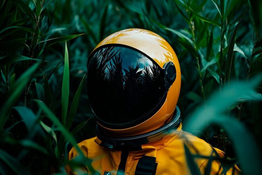 Astronaut im Hochgras – Surrealer Kontrast