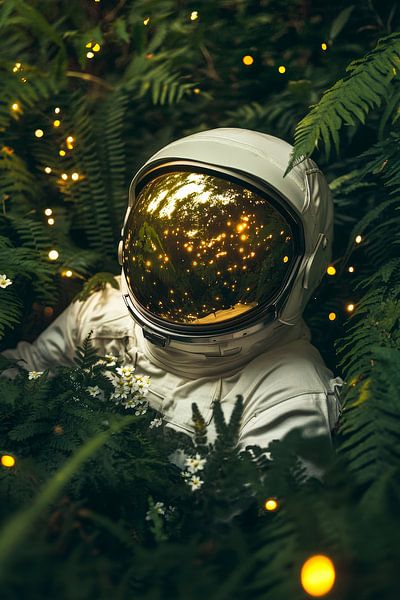 Astronaut im Wald – Fantasievolle Entdeckung