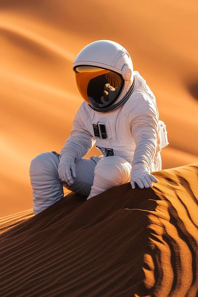 Astronaut in der Sandwüste – Surrealistisch