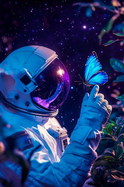 Astronaut und Schmetterling