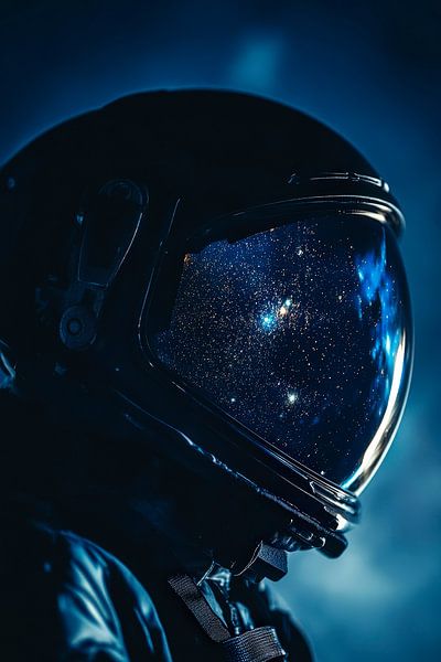 Astronautenhelm im Sternenlicht – Mystisch