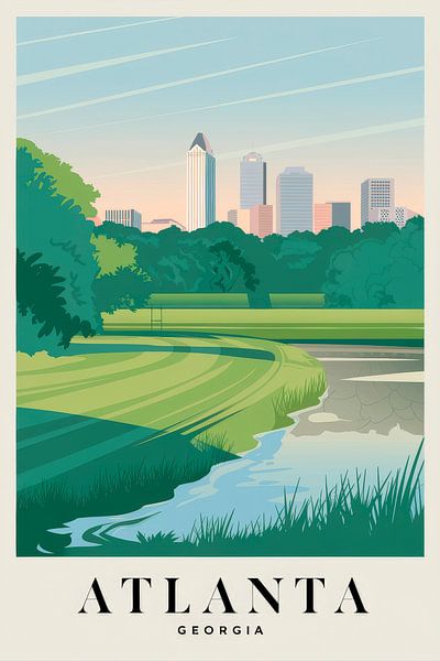 Atlanta, Georgia Vintage Travel Poster