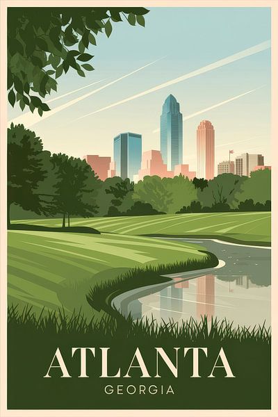 Atlanta, Georgia Vintage Travel Poster