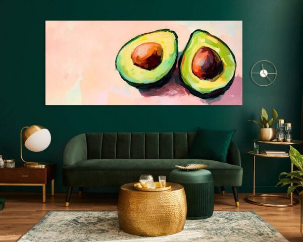 Avocados auf Pastell – Farbenfrohe Klarheit