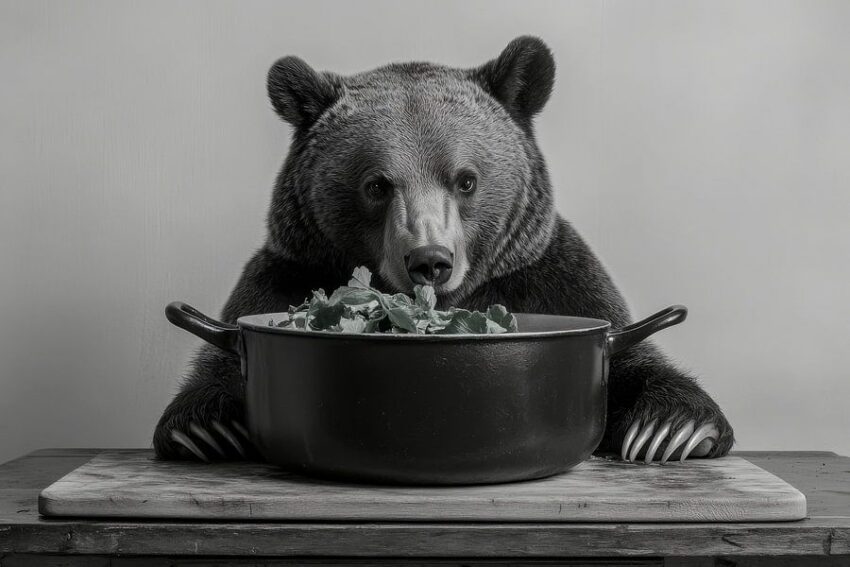 Bär in der Küche