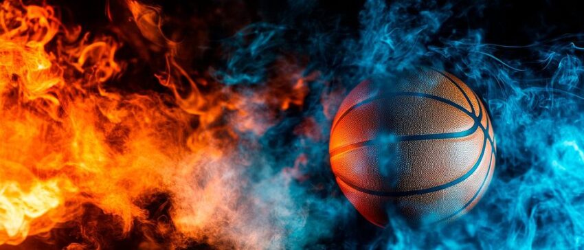 Basketball im Feuer und Eis Nebel