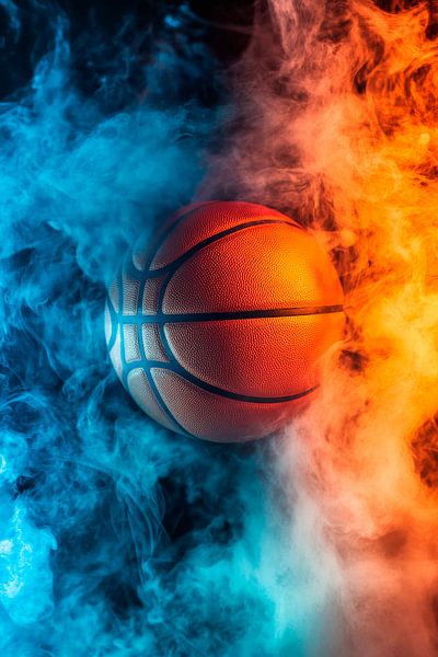 Basketball im Nebel von Farben