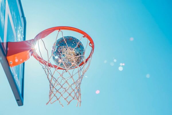 Basketballkorb im Sonnenlicht