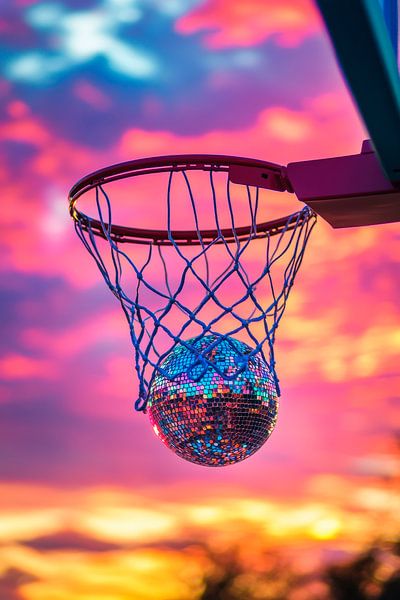 Basketballkorb im Sonnenuntergang