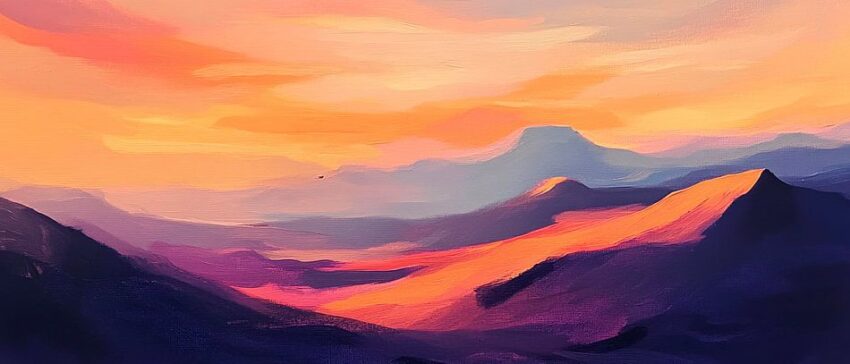 Berglandschaft Abenddämmerung