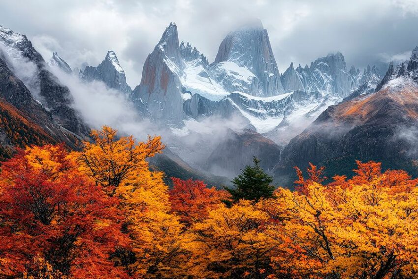 Berglandschaft im Herbstlicht