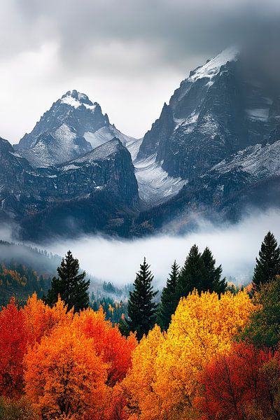 Berglandschaft im Herbstlicht