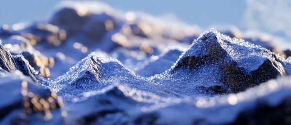 Berglandschaft im Schnee – Nahaufnahme