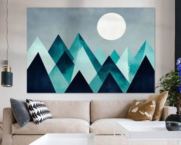 Berglandschaft mit Mond – Farbspielerei