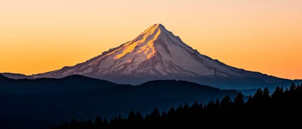 Bergsilhouette im Sonnenuntergang