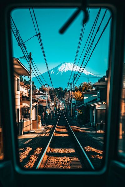 Blick aus dem Zug auf den Fuji