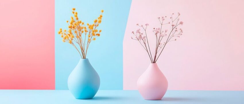 Blumenarrangement in Pastellfarben