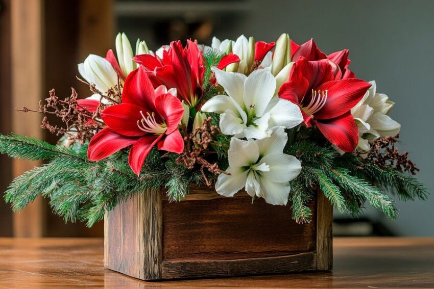 Blumenarrangement Weihnachten