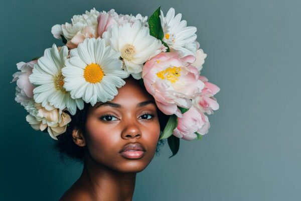 Blumenkranz und natürliche Schönheit