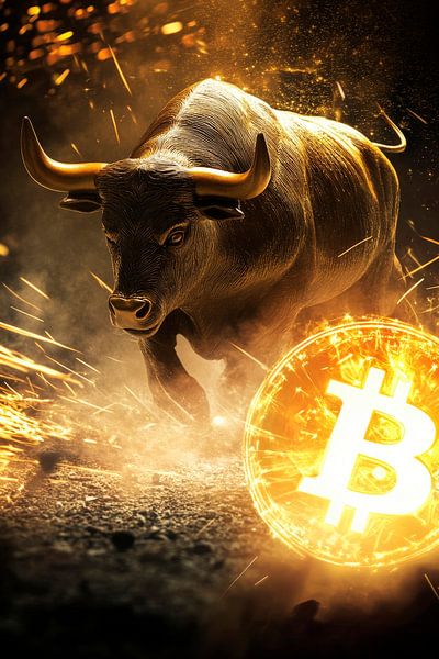 Bulle mit Bitcoin – Finanzsymbolik