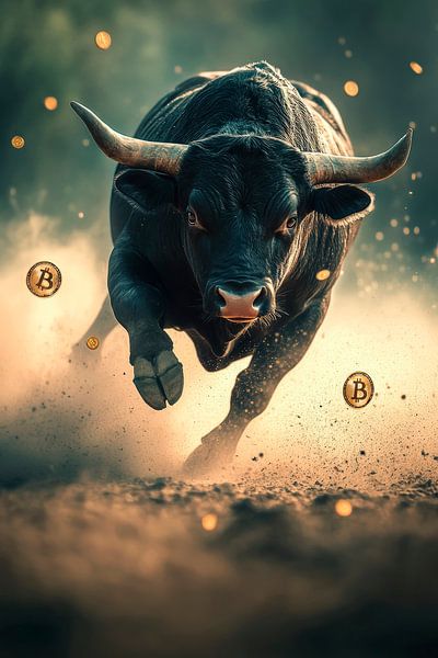 Bulle mit Bitcoin-Motiven – Dynamisch