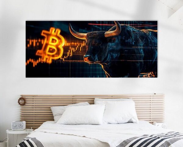 Bulle und Bitcoin-Chart – Digitales Bild