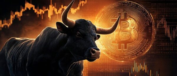 Bulle und Bitcoin – Finanzmarkt-Motiv