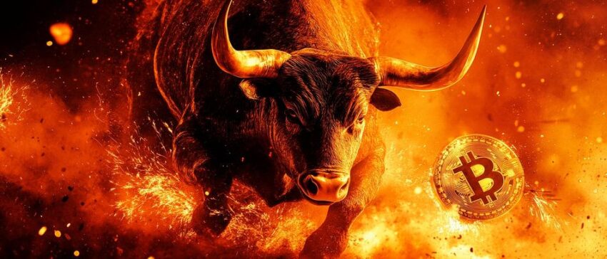 Bullensymbolik und Bitcoin – Feuermotiv