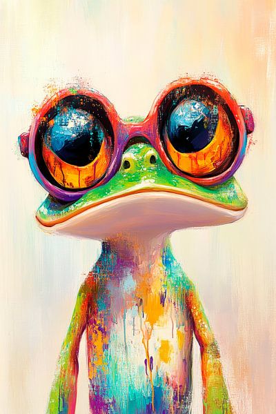 Bunte Augen eines Träumers – Frosch Farbenfrohes Lächeln d