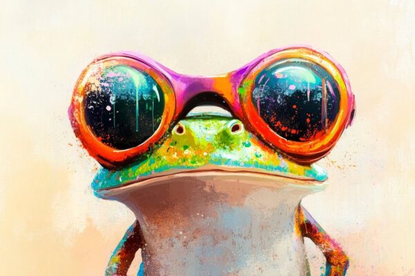 Bunte Augenblicke – Hipsterfrosch