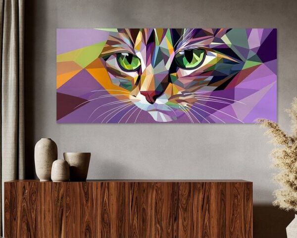 Bunte Augenblicke – Katzenportrait Geometrische Eleganz –