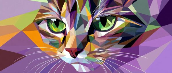 Bunte Augenblicke – Katzenportrait Geometrische Eleganz –