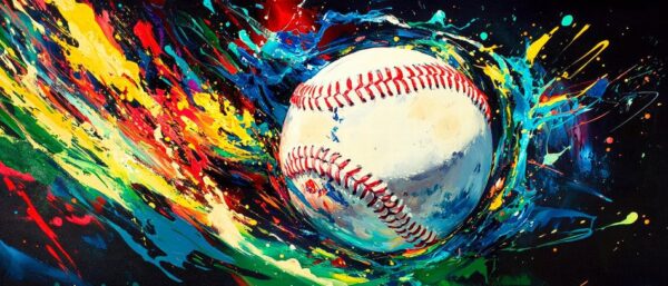 Bunte Baseball-Explosion – Kreativ gestaltet