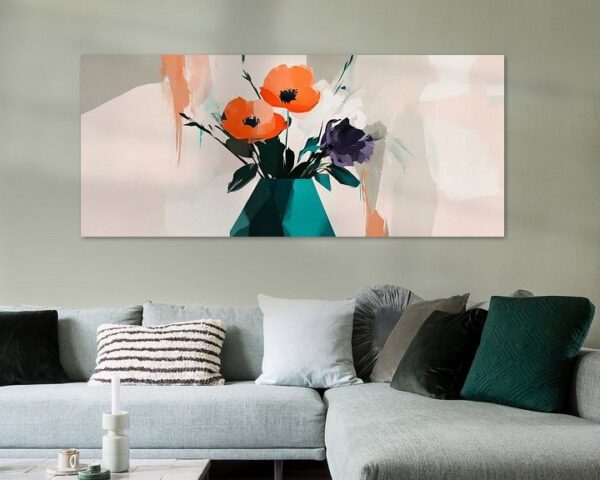 Bunte Blumen im modernen Stil – Aquarell