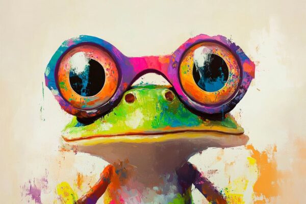 Bunte Brille – Frosch mit Stil