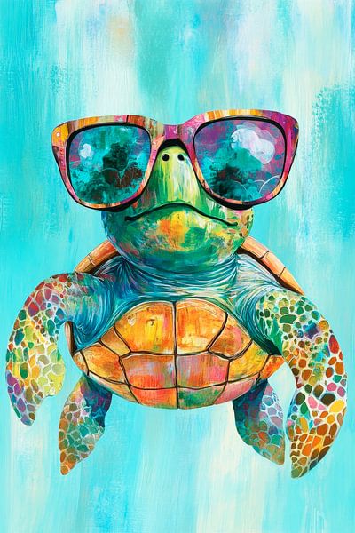 Bunte Coolness – Sonnenbrillen-Schildkröte