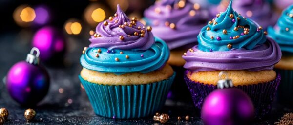 Bunte Cupcakes mit Glitzer-Dekor