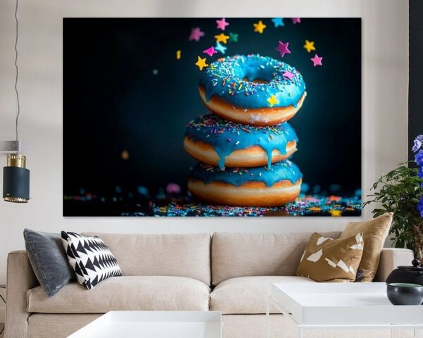 Bunte Donuts mit Sternen-Konfetti