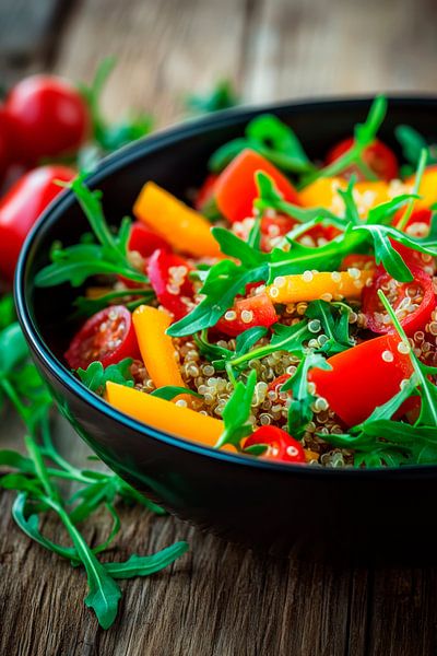 Bunte Quinoasalat-Bowl mit Gemüse